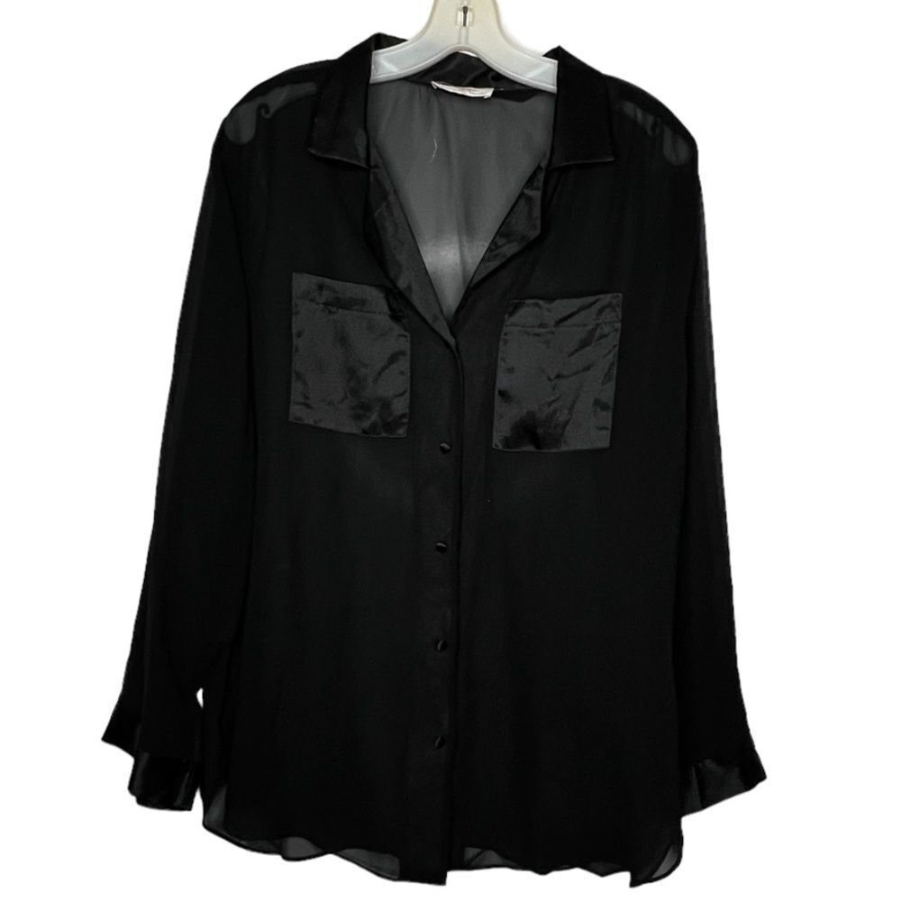 Alexandra Nicole Sheer Black Blouse